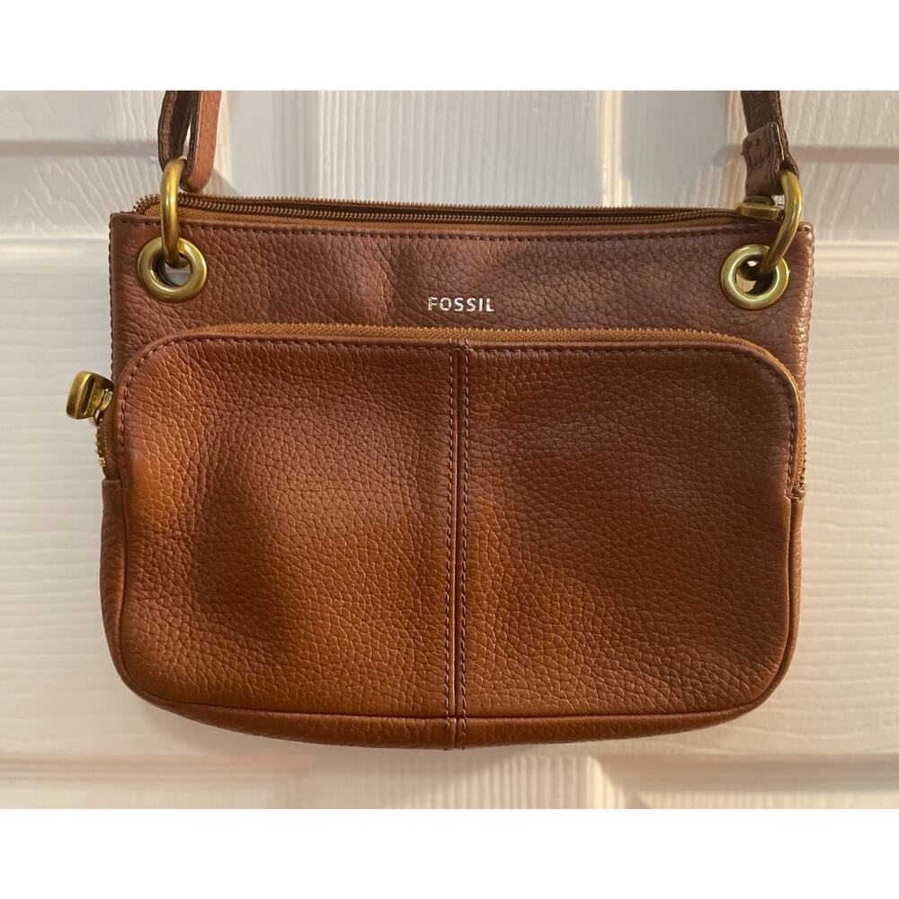 Fossil Karli Crossbody Cognac/Brown 100% Leather - Picture 2 of 7